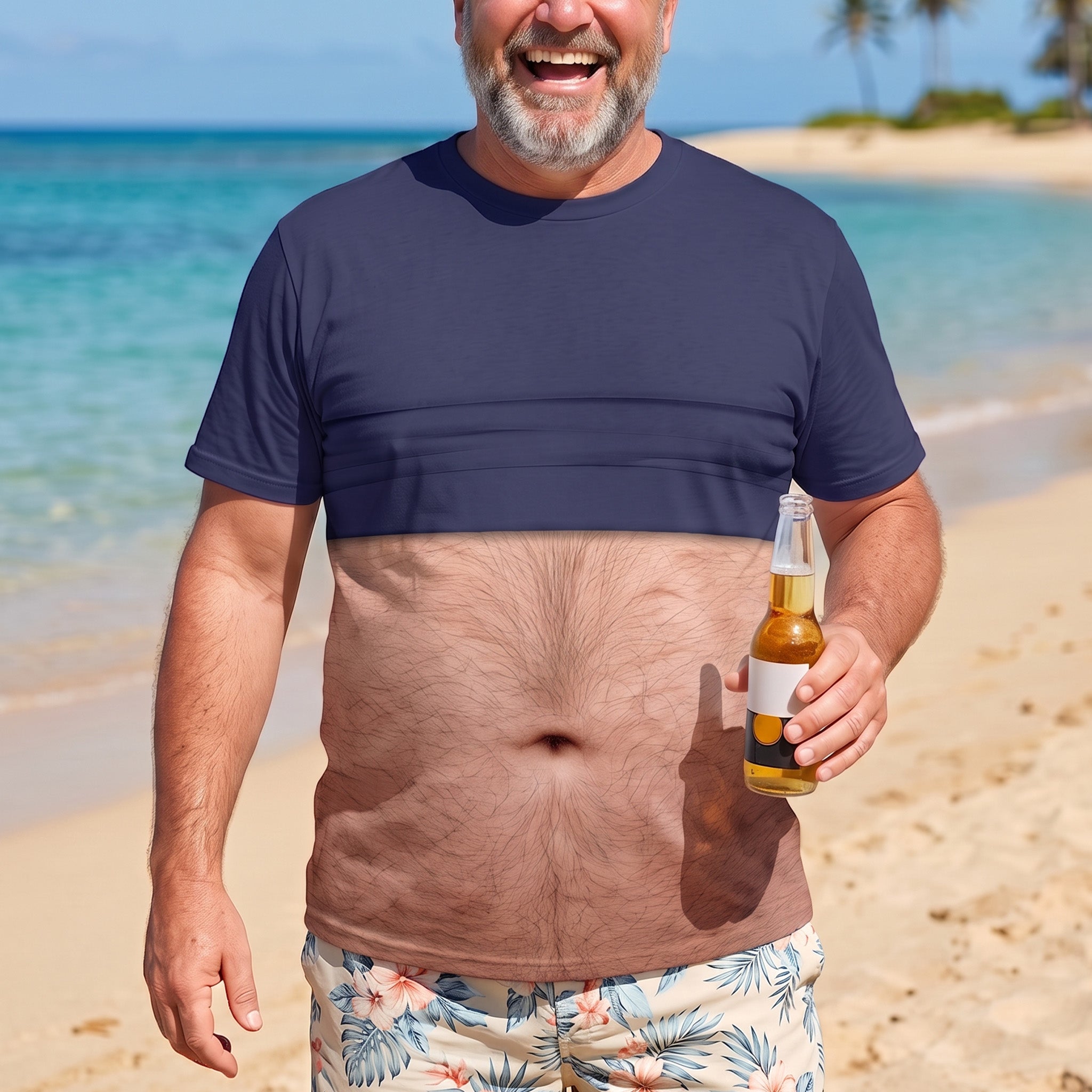 Gag Gift For Him, Funny Belly For Men, Dad Bod, Muscle, Beer Belly Hilarious Party - Personalized Shirt