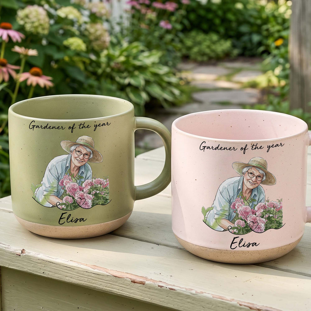 Gardener Of The Year Custom Photo Watercolor Style - Personalized Mug