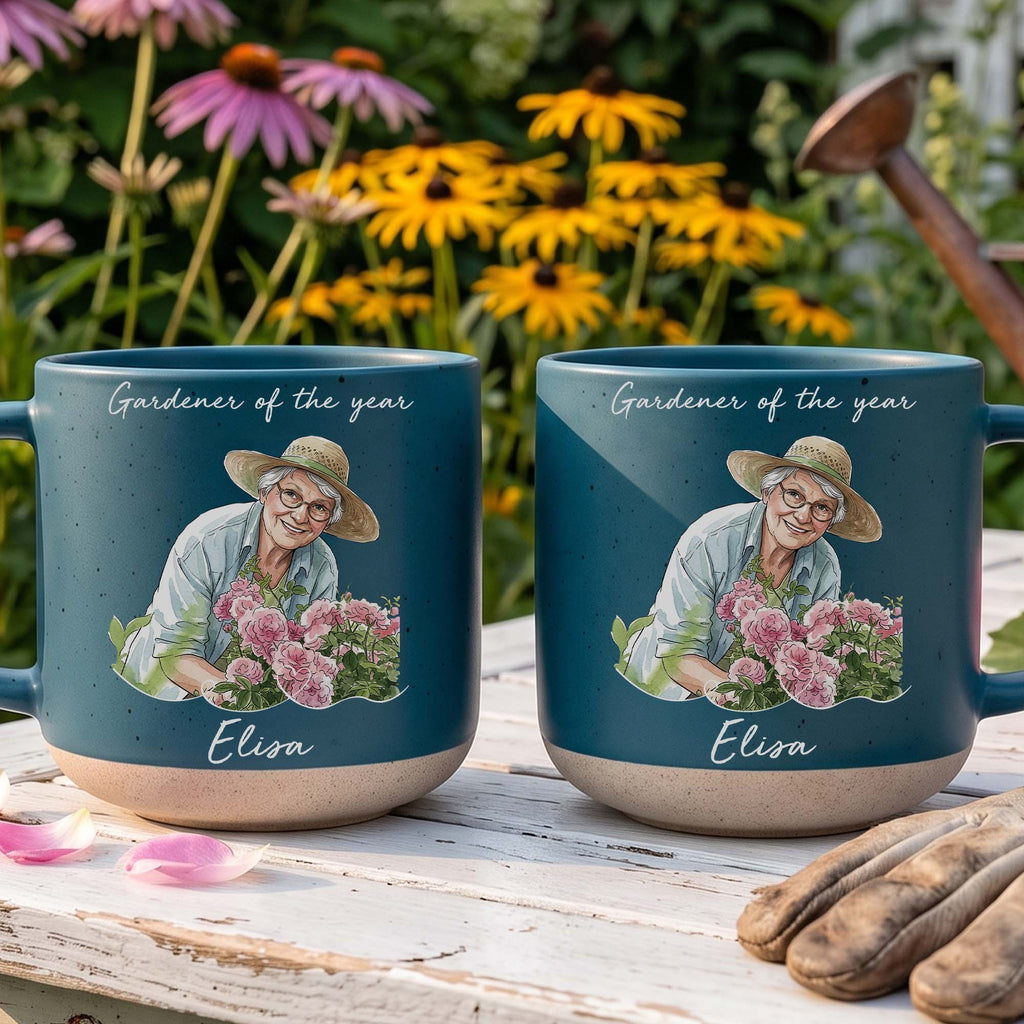Gardener Of The Year Custom Photo Watercolor Style - Personalized Mug