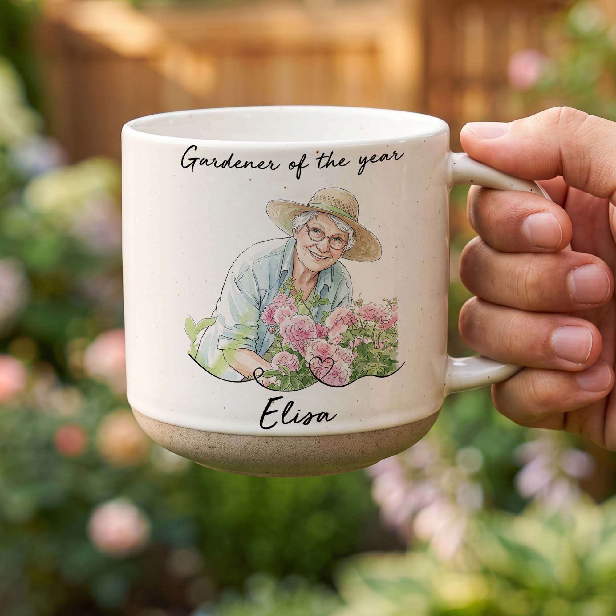 Gardener Of The Year Custom Photo Watercolor Style - Personalized Mug