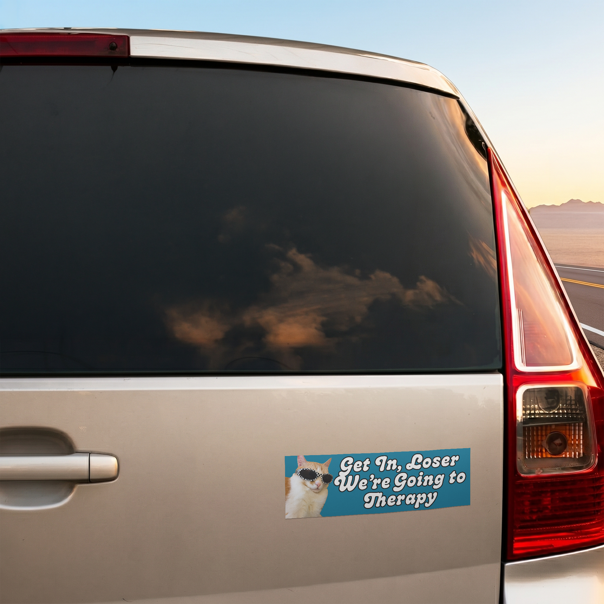 Get In, Loser We’Re Going To Therapy - Personalized Bumper Sticker