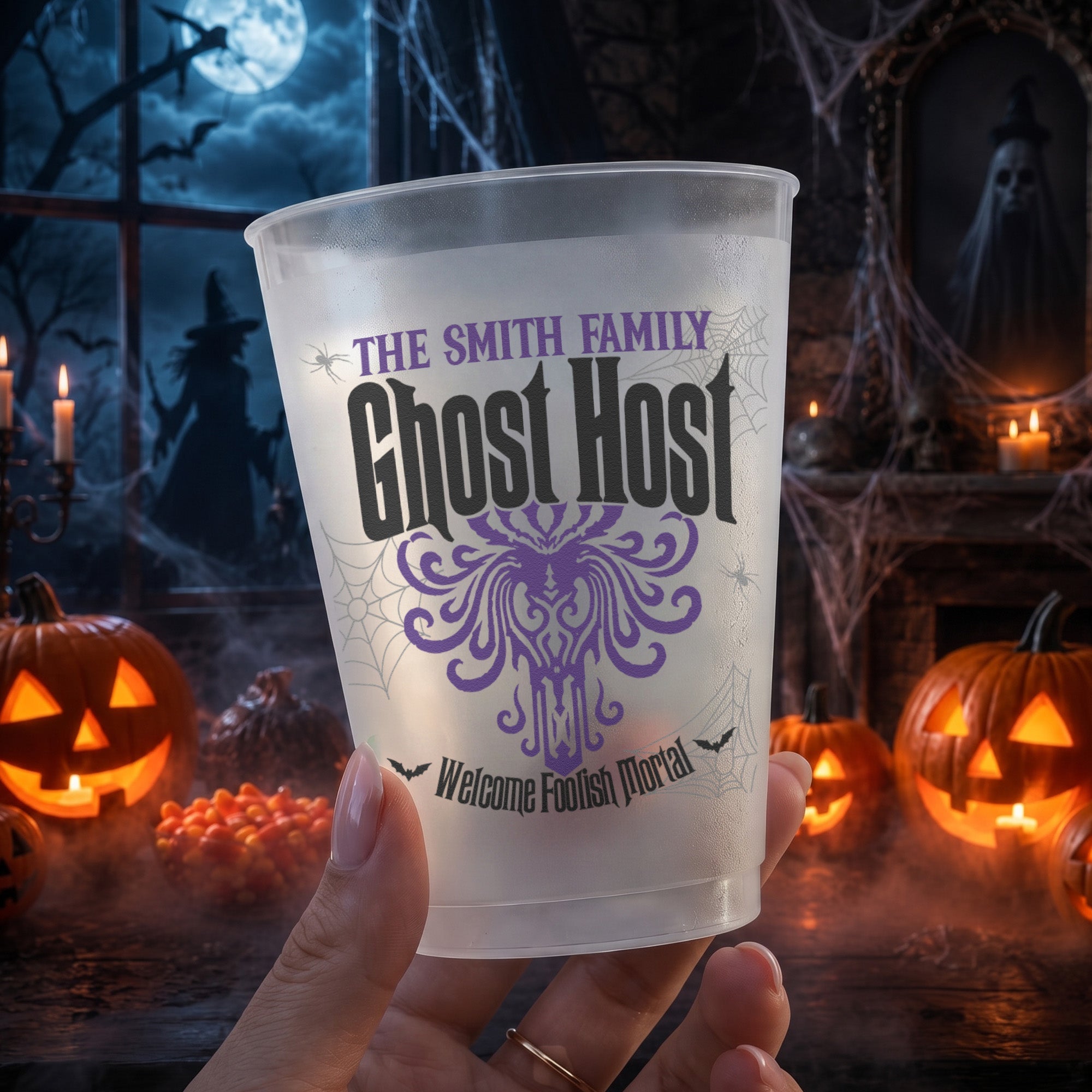 Ghost Host Halloween Party Favor - Personalized Cups