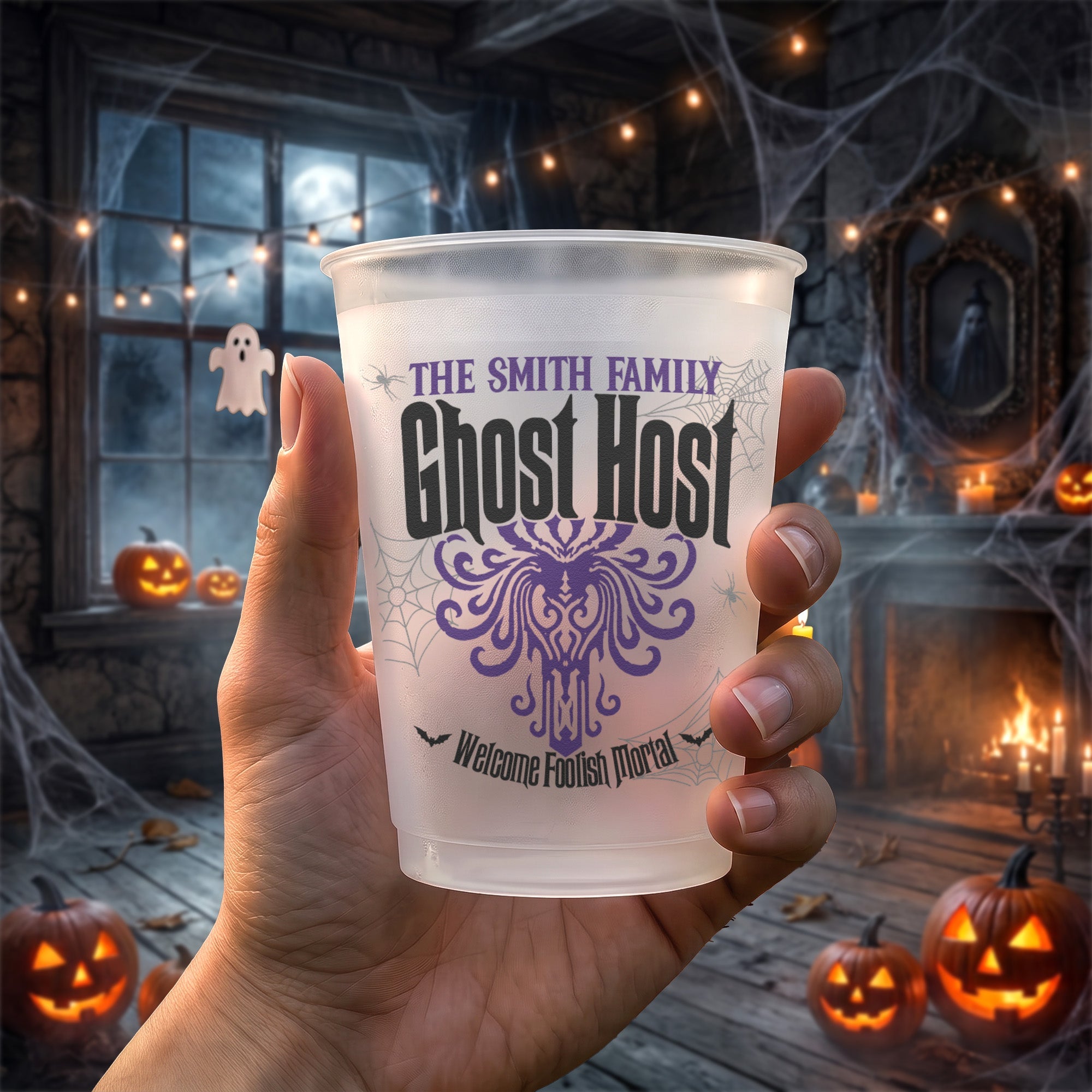 Ghost Host Halloween Party Favor - Personalized Cups