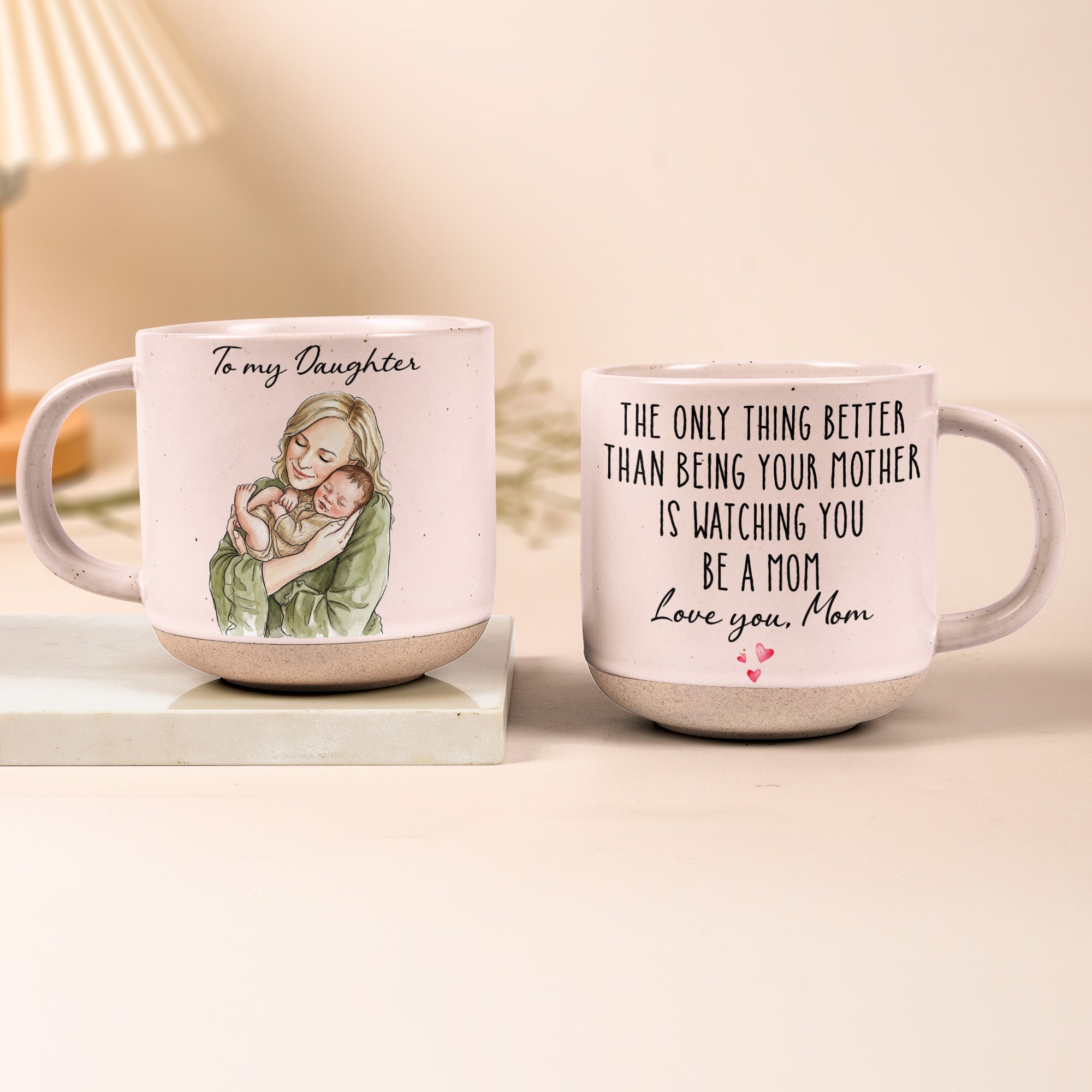 Gift For Son Daughter Gift For New Dad Mom Custom Photo Watercolor - Personalized Mug