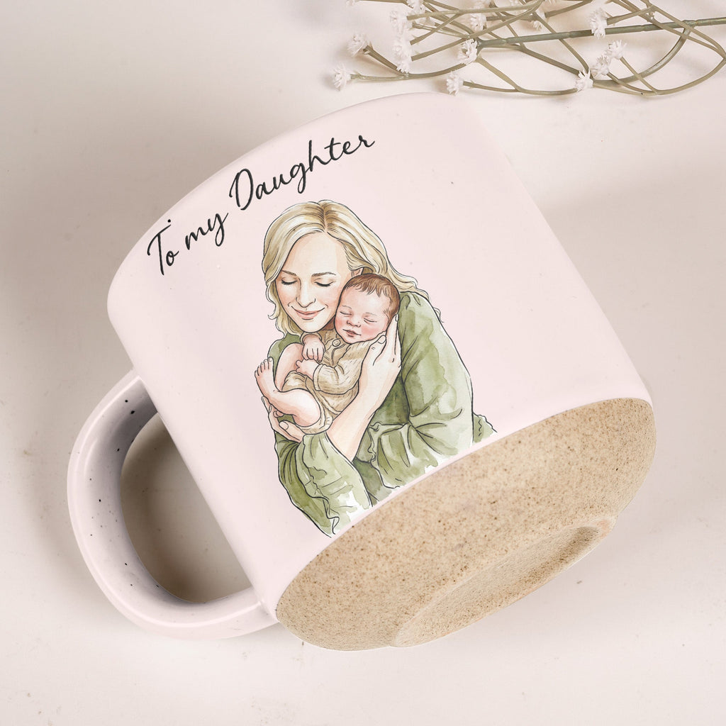Gift For Son Daughter Gift For New Dad Mom Custom Photo Watercolor - Personalized Mug
