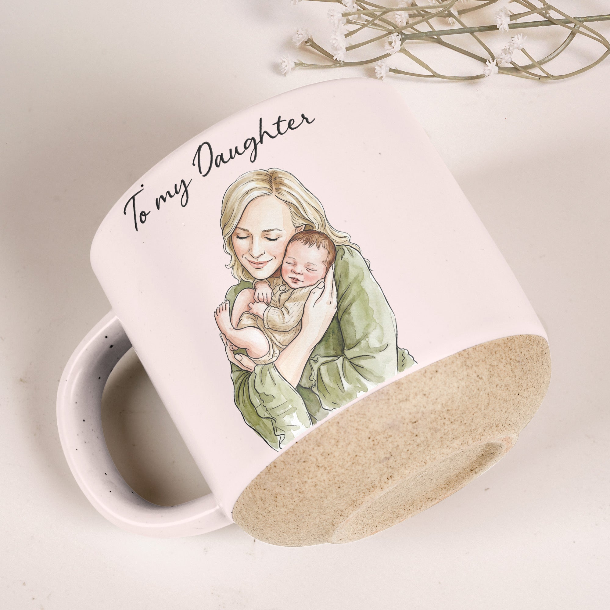 Gift For Son Daughter Gift For New Dad Mom Custom Photo Watercolor - Personalized Mug