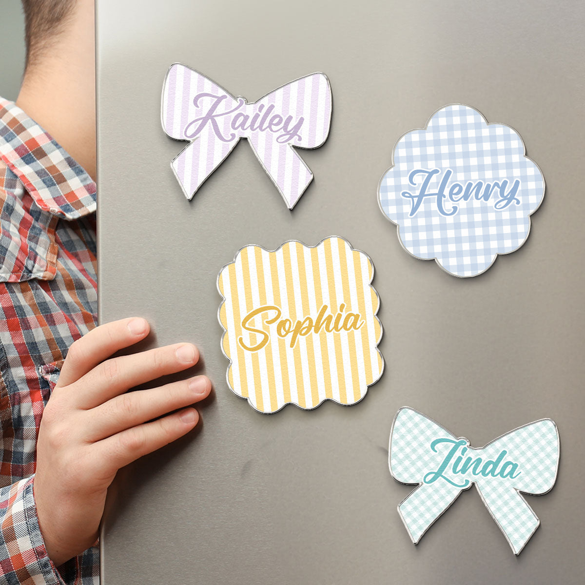 Gingham Kids Name Locker - Personalized Magnet