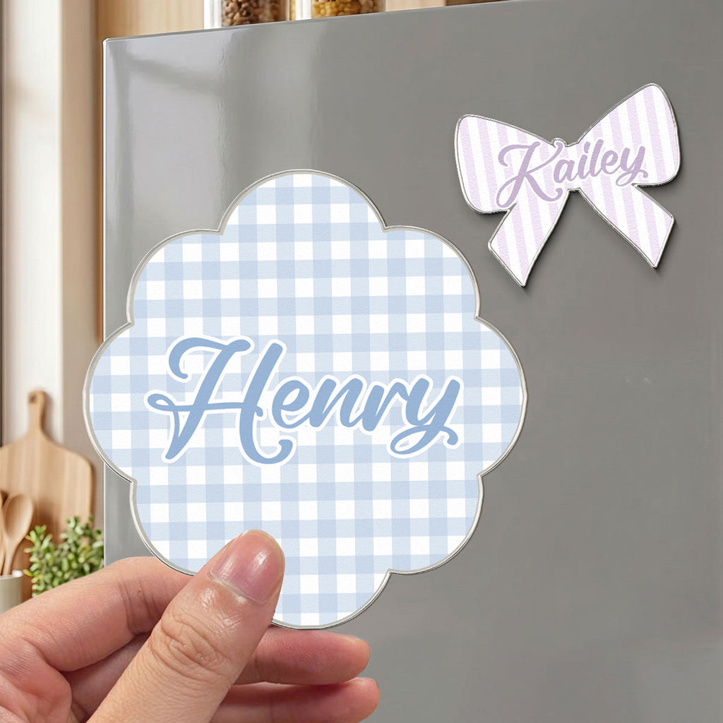 Gingham Kids Name Locker - Personalized Magnet