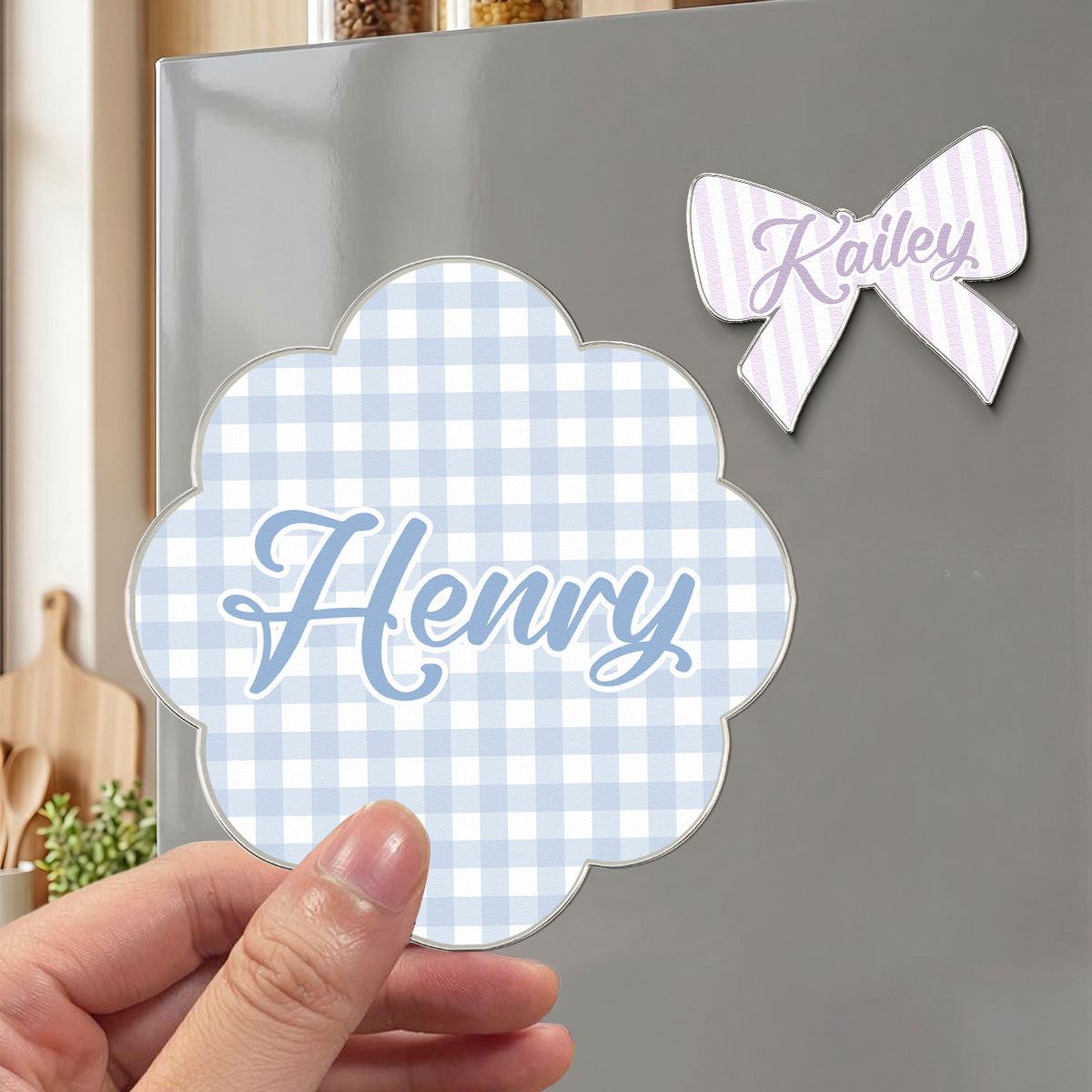 Gingham Kids Name Locker - Personalized Magnet