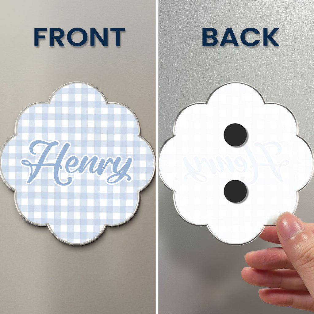 Gingham Kids Name Locker - Personalized Magnet