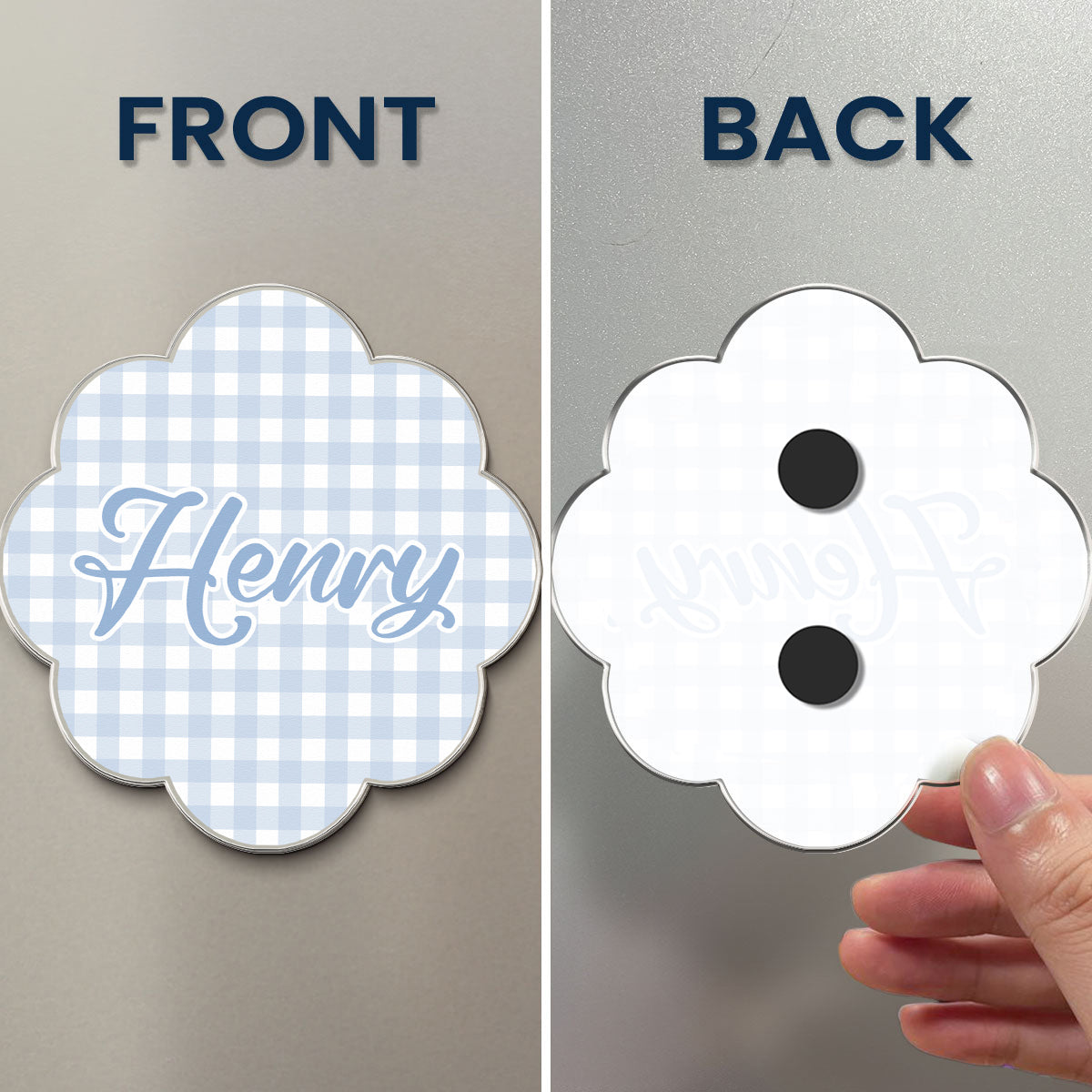 Gingham Kids Name Locker - Personalized Magnet