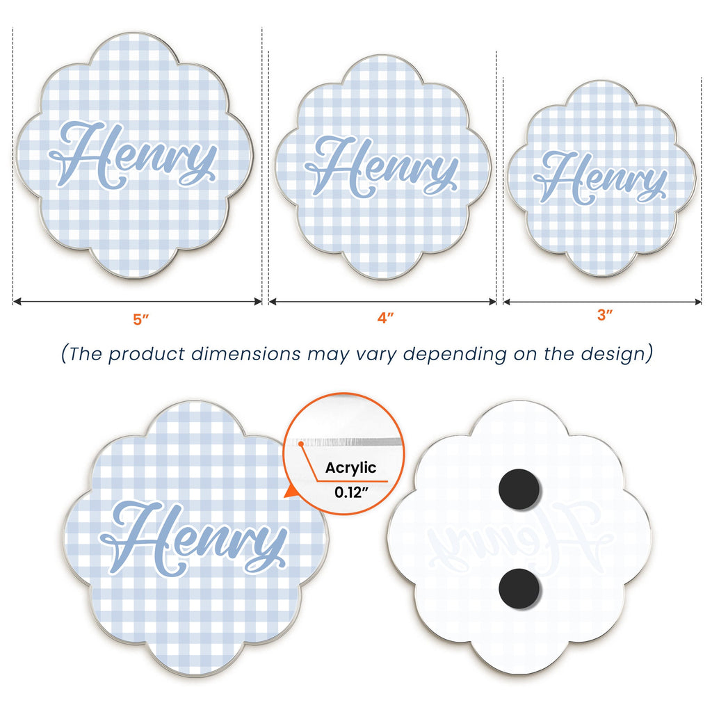 Gingham Kids Name Locker - Personalized Magnet