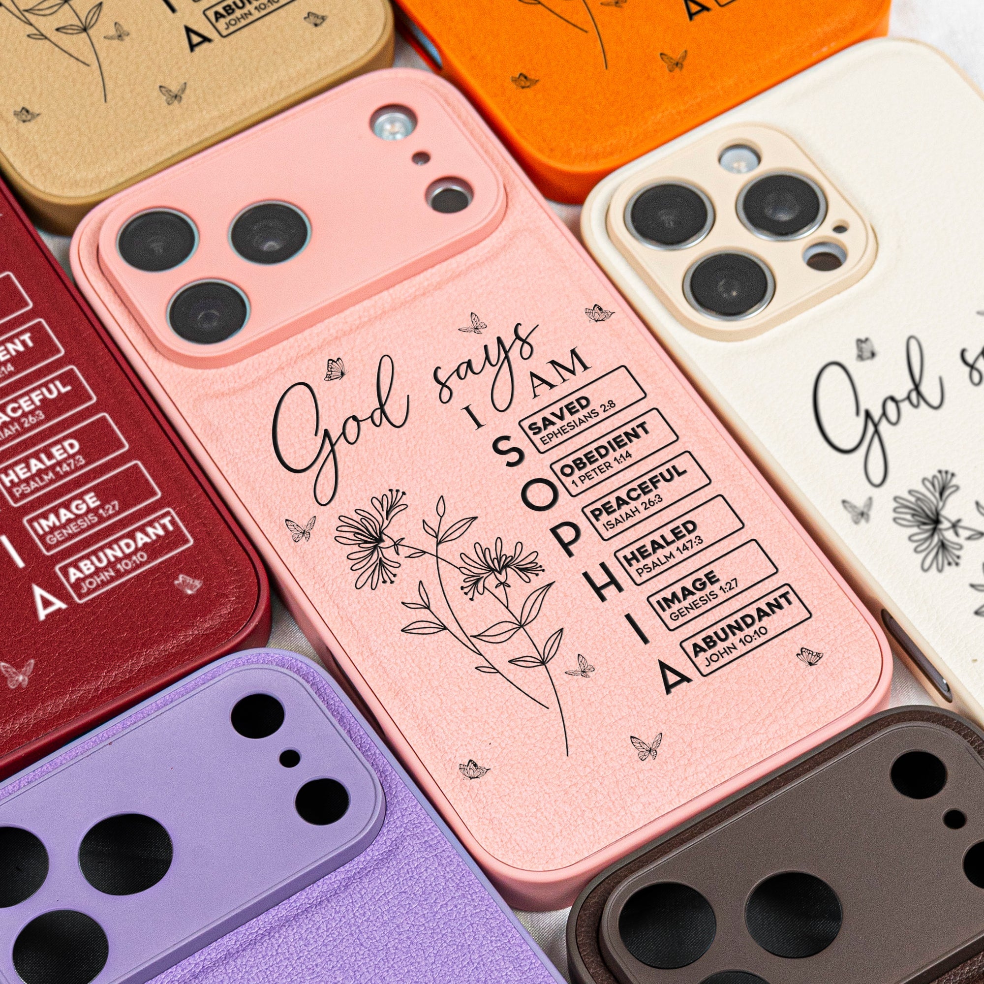 God Says I Am Custom Name In Bible Verse & Birth Flower - Personalized Phone Case