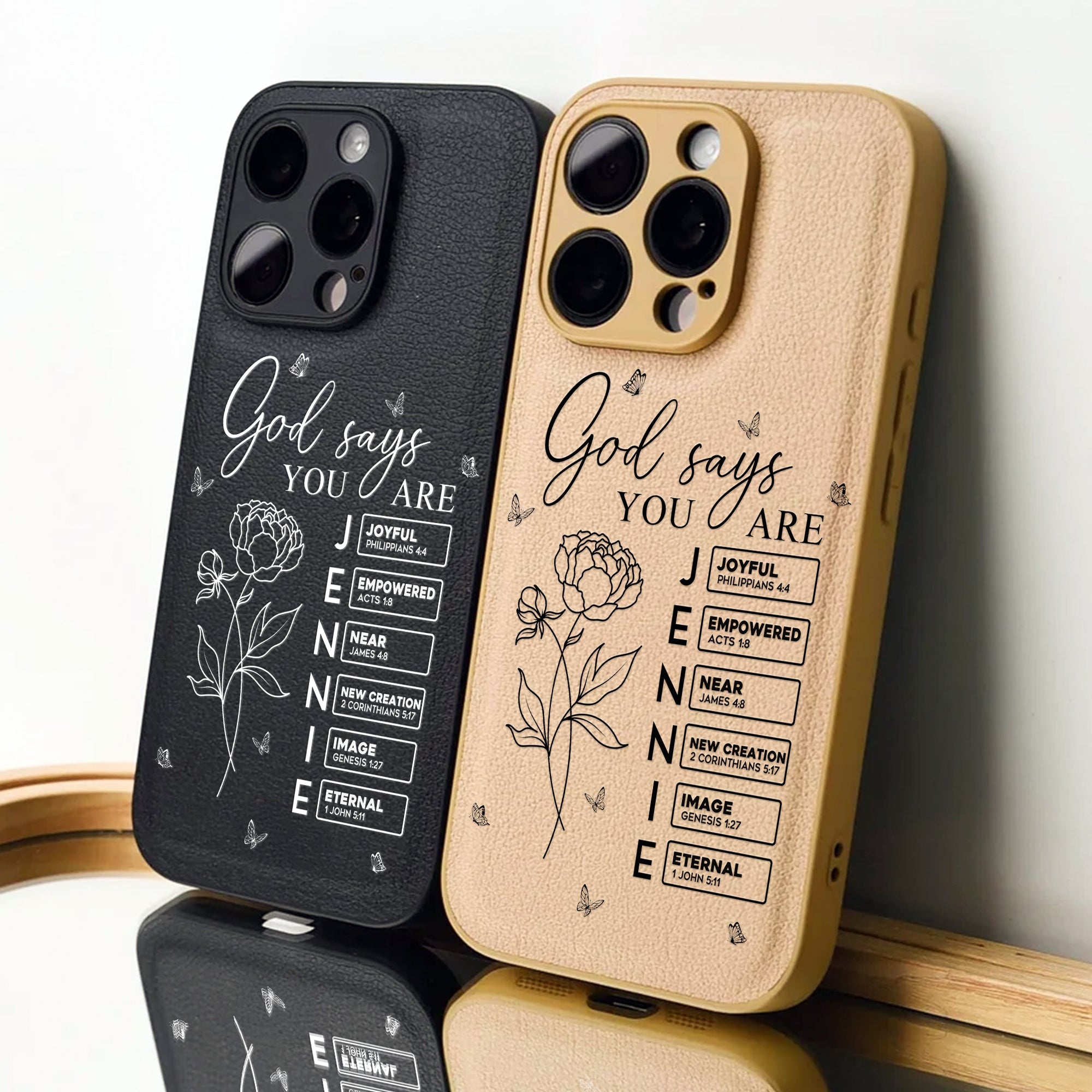 God Says I Am Custom Name In Bible Verse & Birth Flower - Personalized Phone Case