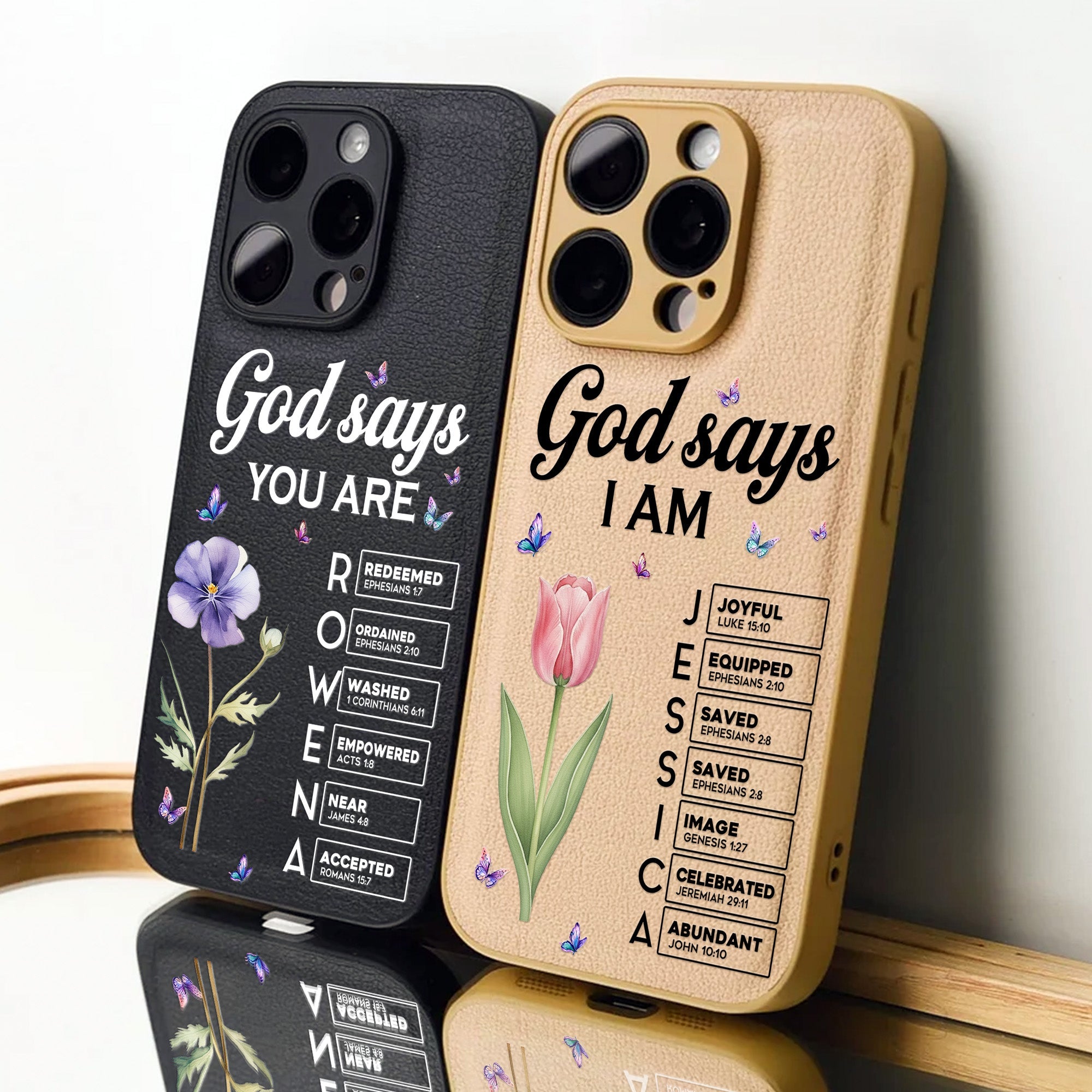 God Says I Am Custom Name & Birth Flower Gift For Her - Personalized Phone Case