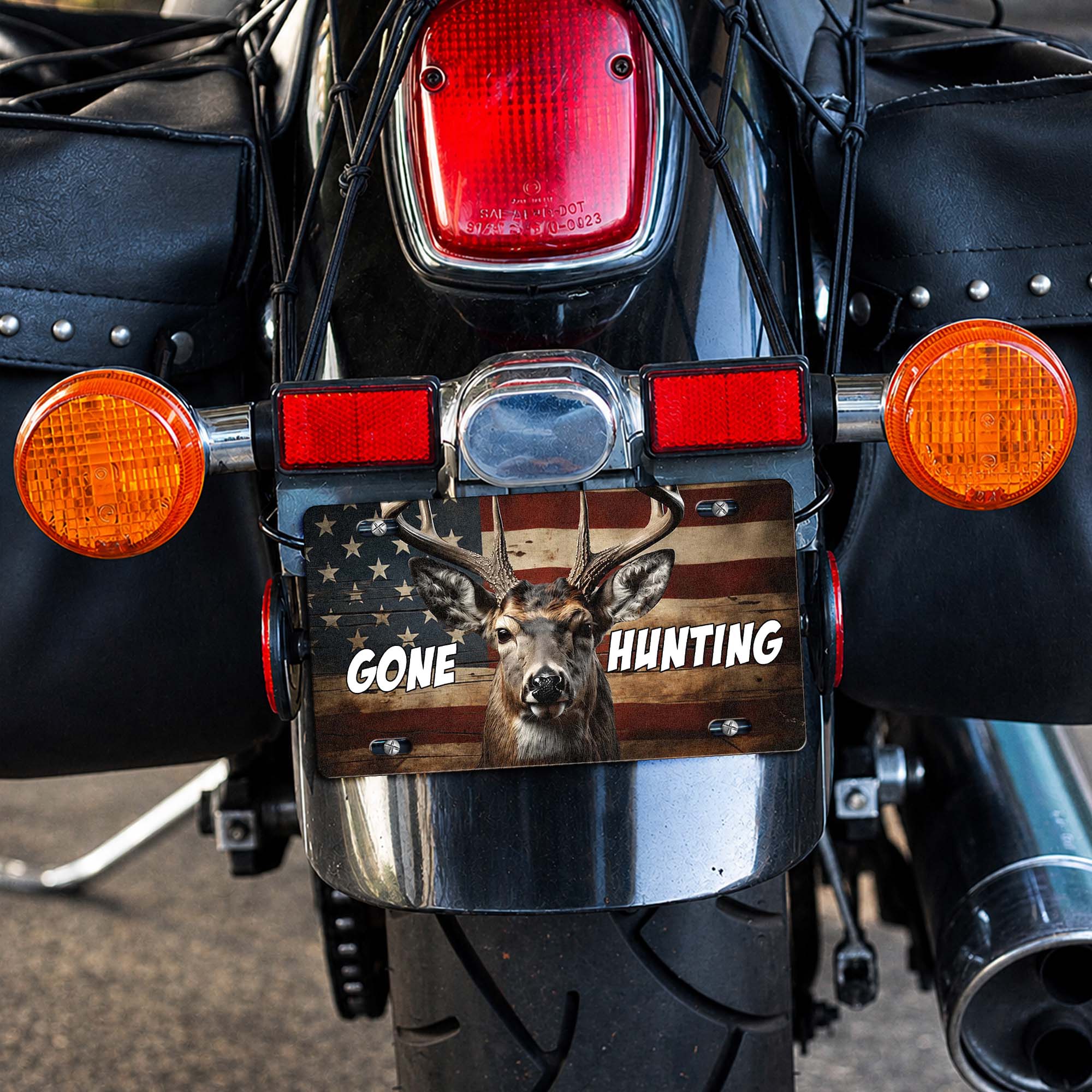 Gone Fishing, Gone Hunting - Custom License Plate