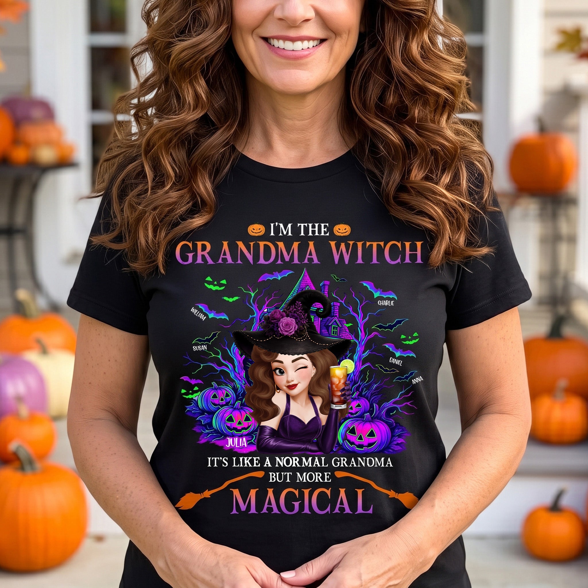 Grandma Witch Like A Normal Grandma But More Magical - Personalized Shirt