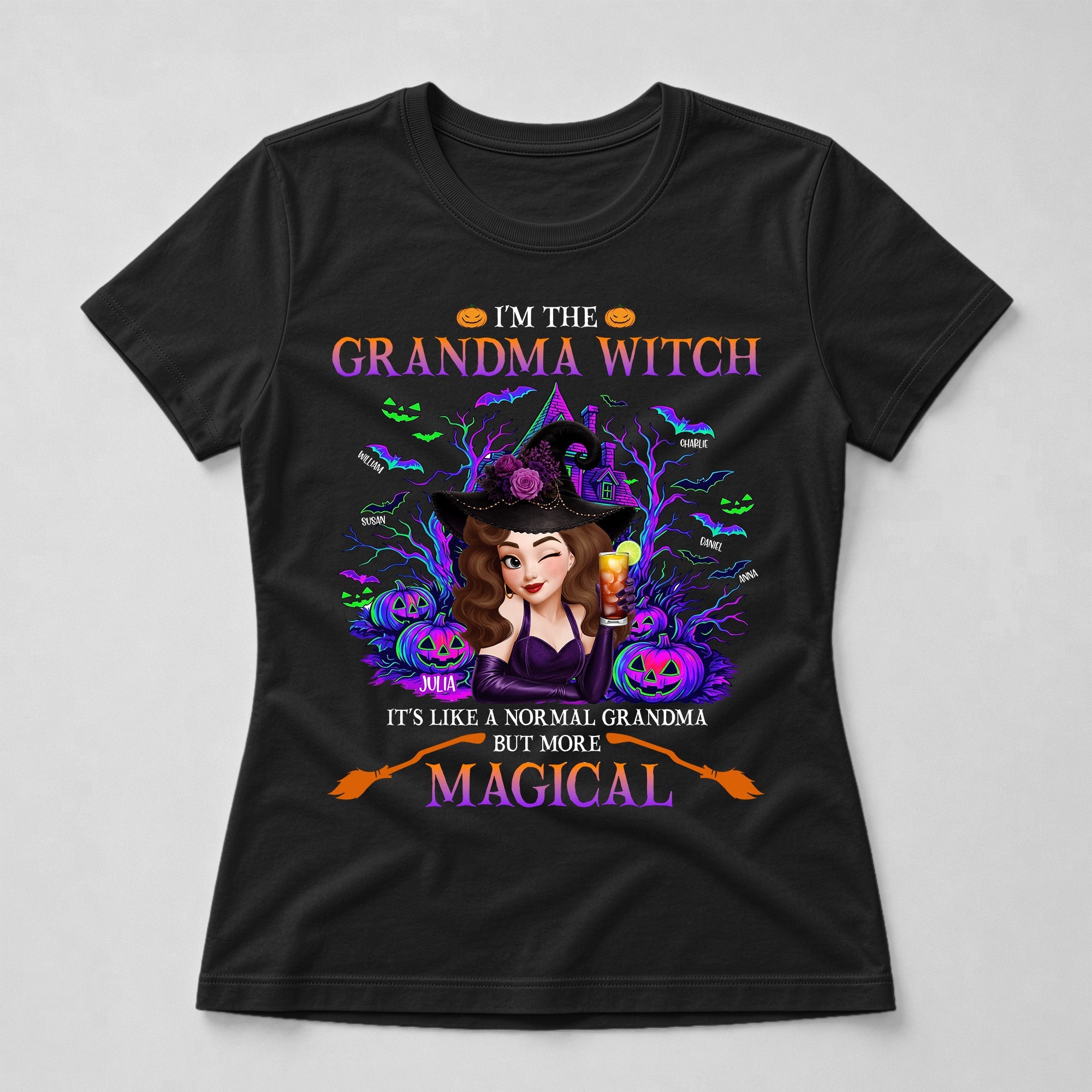 Grandma Witch Like A Normal Grandma But More Magical - Personalized Shirt