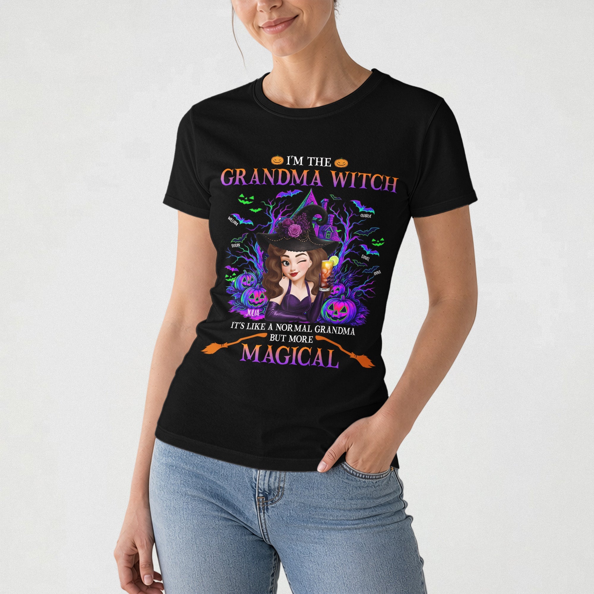 Grandma Witch Like A Normal Grandma But More Magical - Personalized Shirt