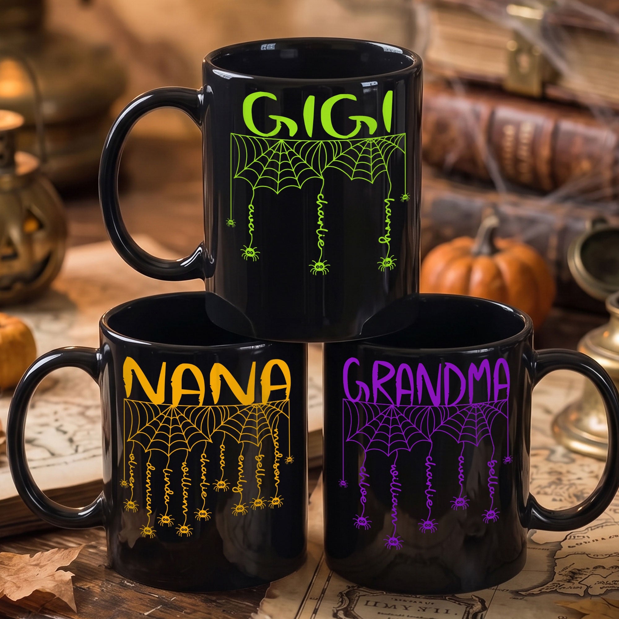 Grandma Spooky Spiders Web - Personalized Mug