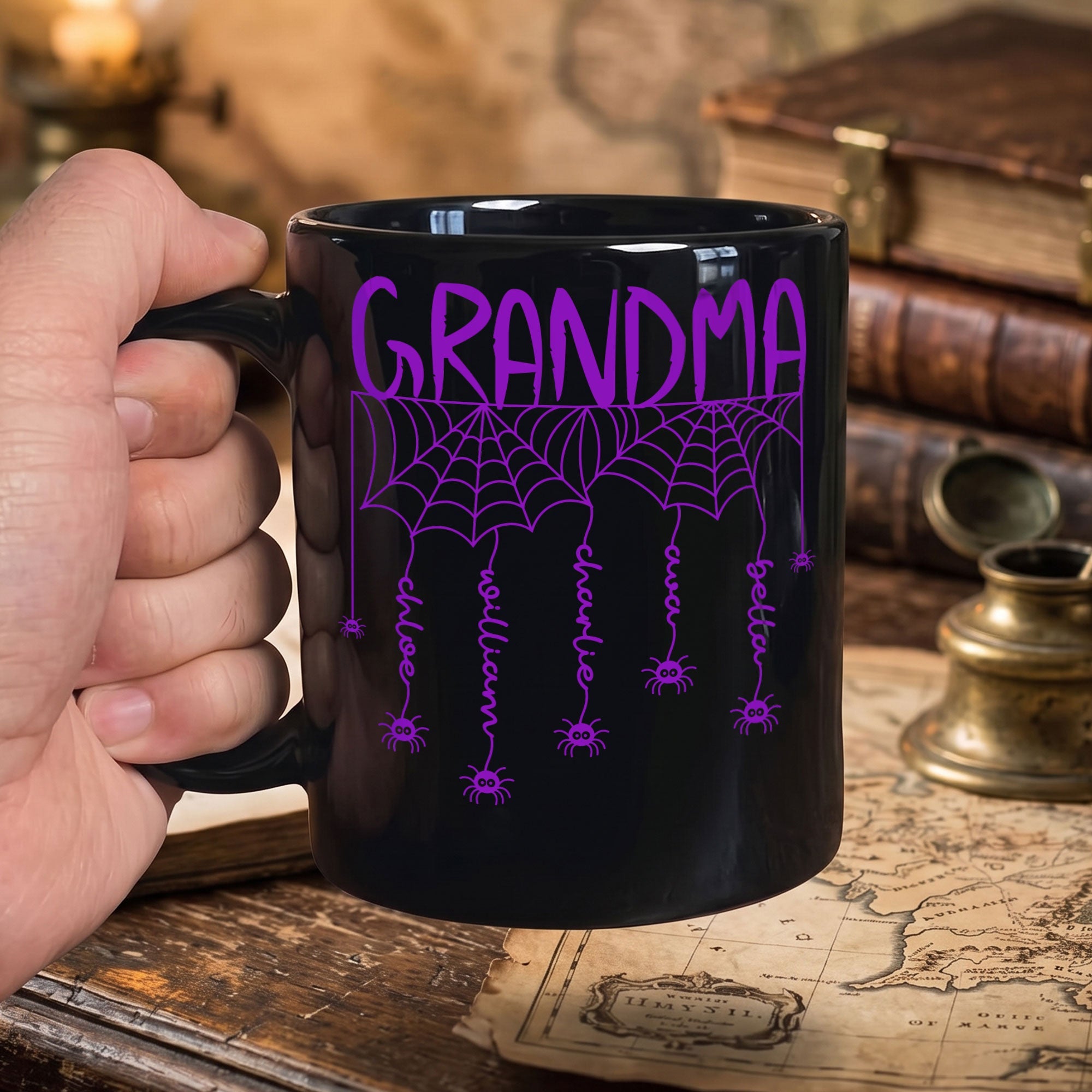 Grandma Spooky Spiders Web - Personalized Mug