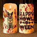 Halloween Decor Custom Pet Photo Happy Howloween Scary Clown - Personalized Candles