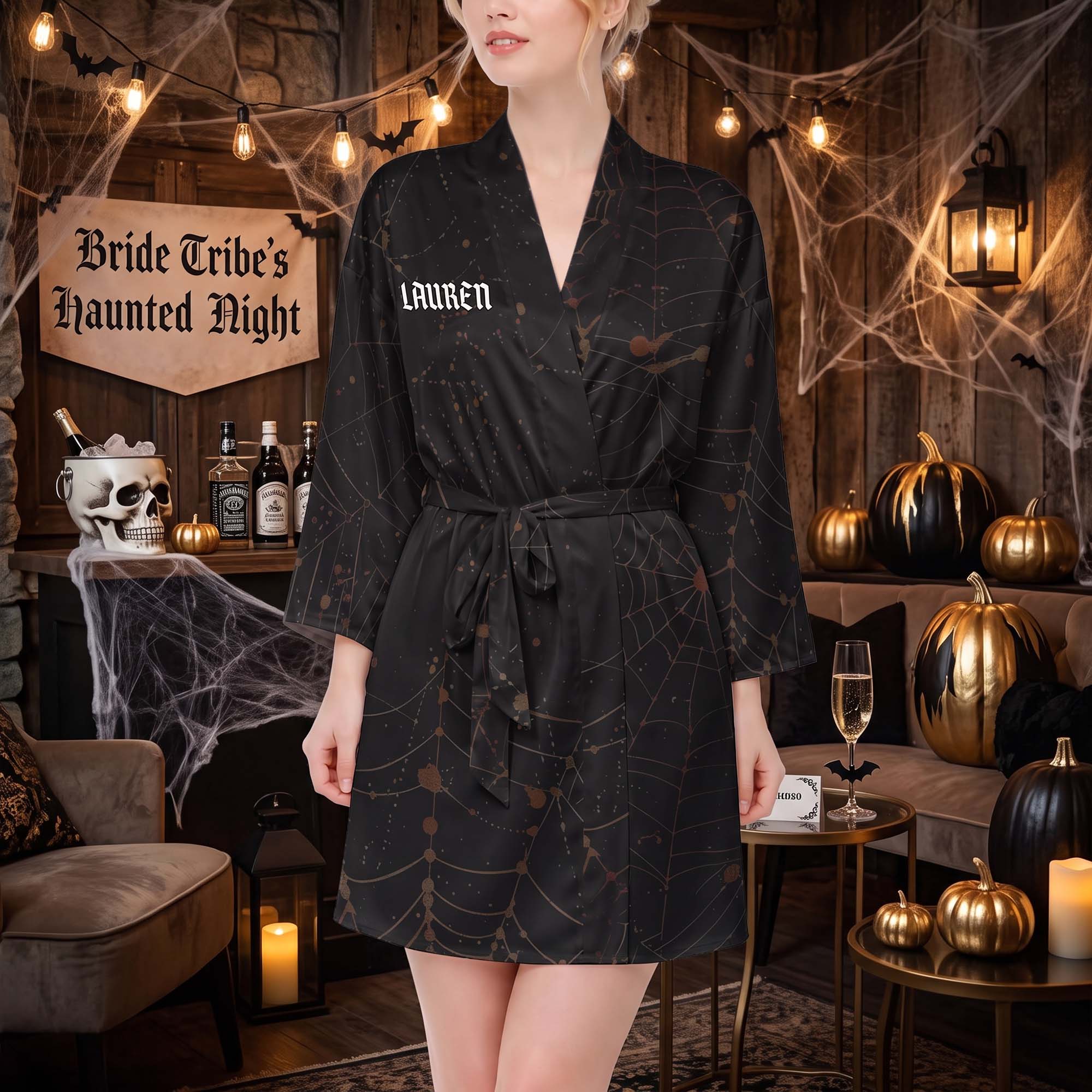 Halloween Bachelorette Party Bride Or Die - Personalized Robe