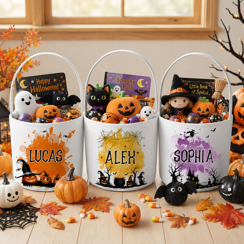 Halloween Custom Name Trick Or Treat - Personalized Basket