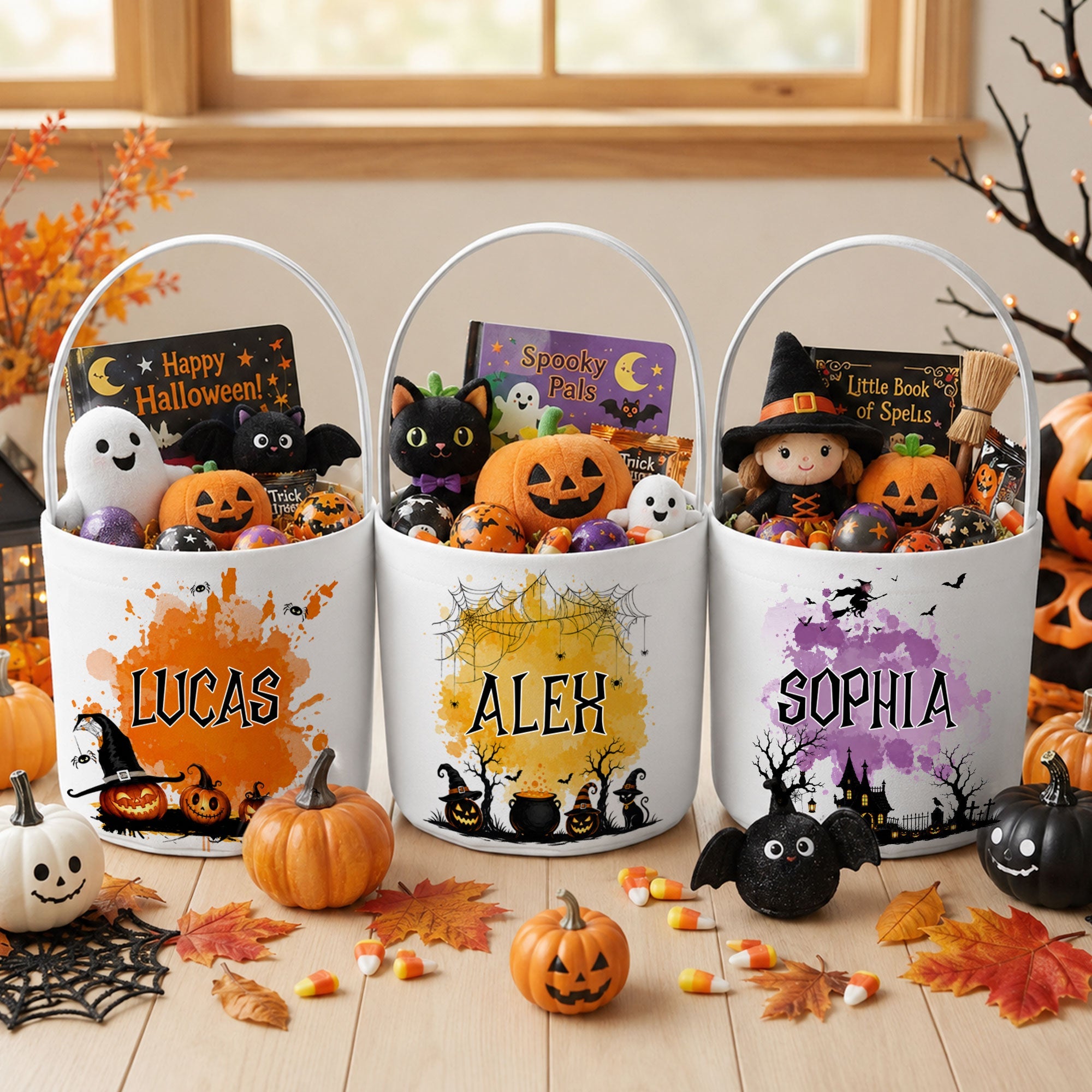 Halloween Custom Name Trick Or Treat - Personalized Basket