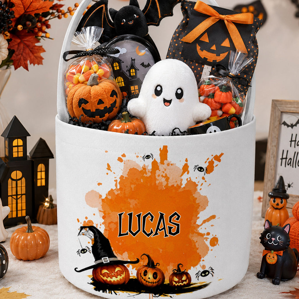 Halloween Custom Name Trick Or Treat - Personalized Basket