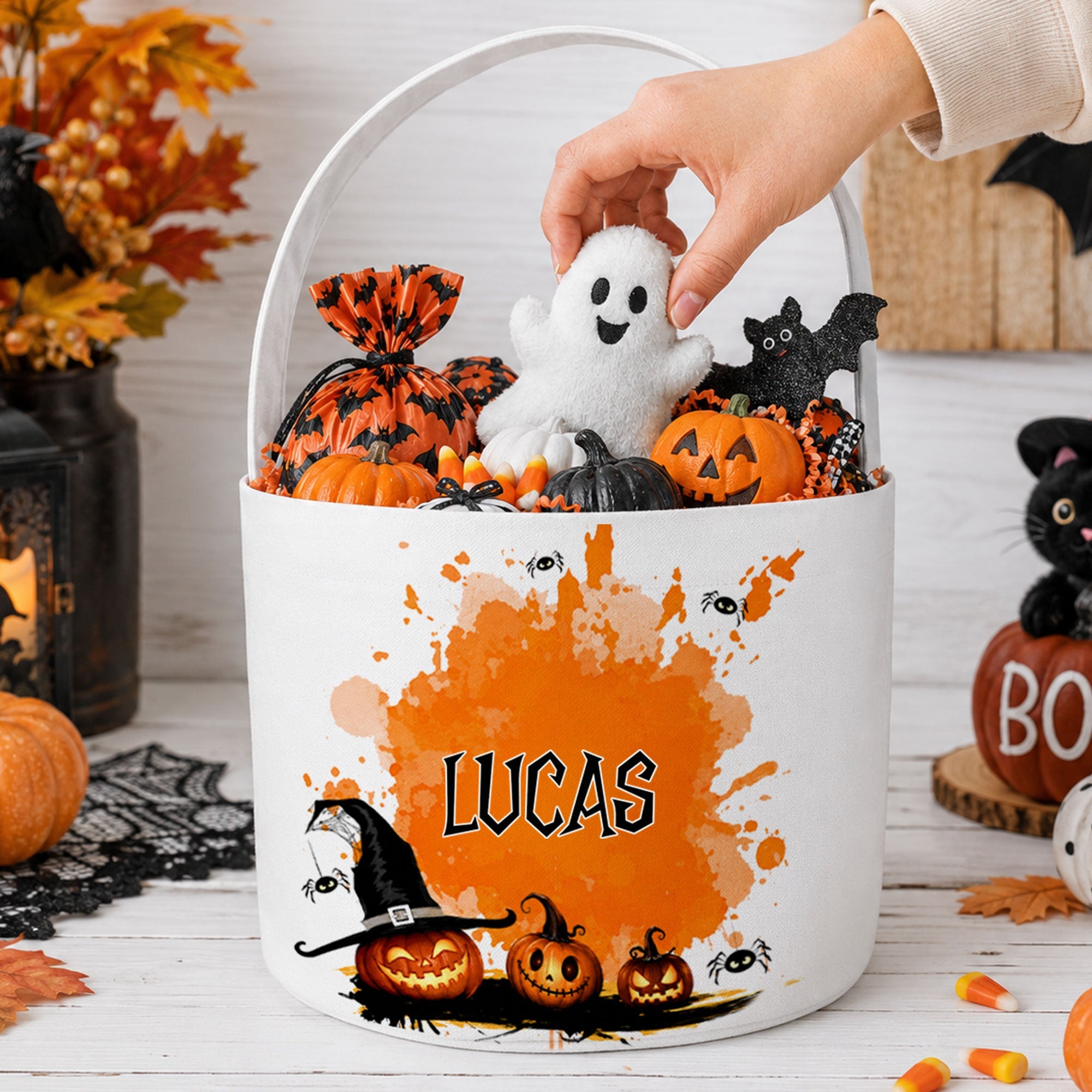 Halloween Custom Name Trick Or Treat - Personalized Basket