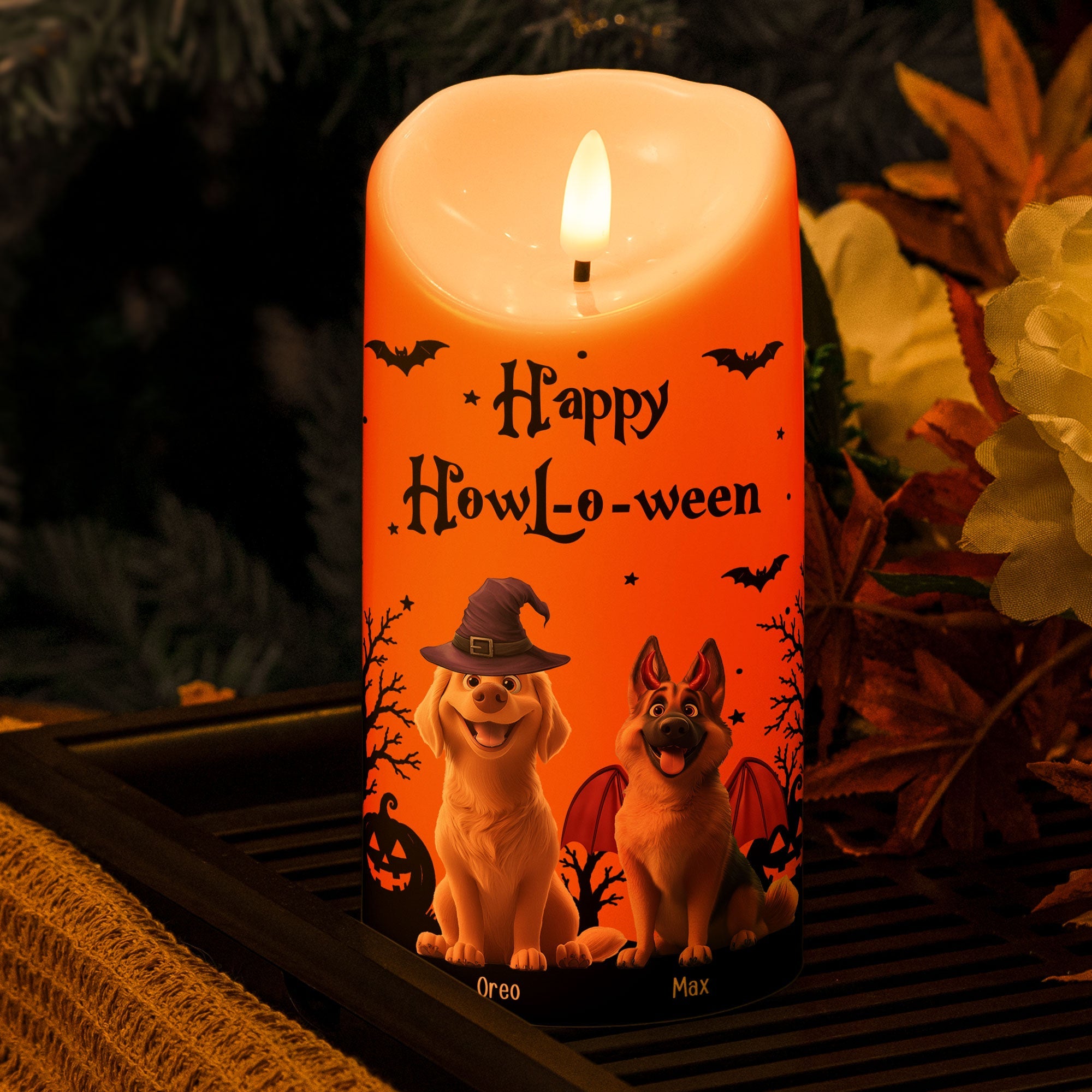 Halloween Decor For Dog Lover Happy Howloween - Personalized Candles