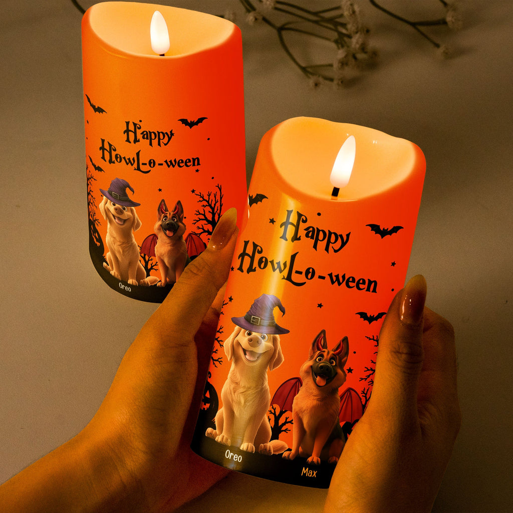 Halloween Decor For Dog Lover Happy Howloween - Personalized Candles