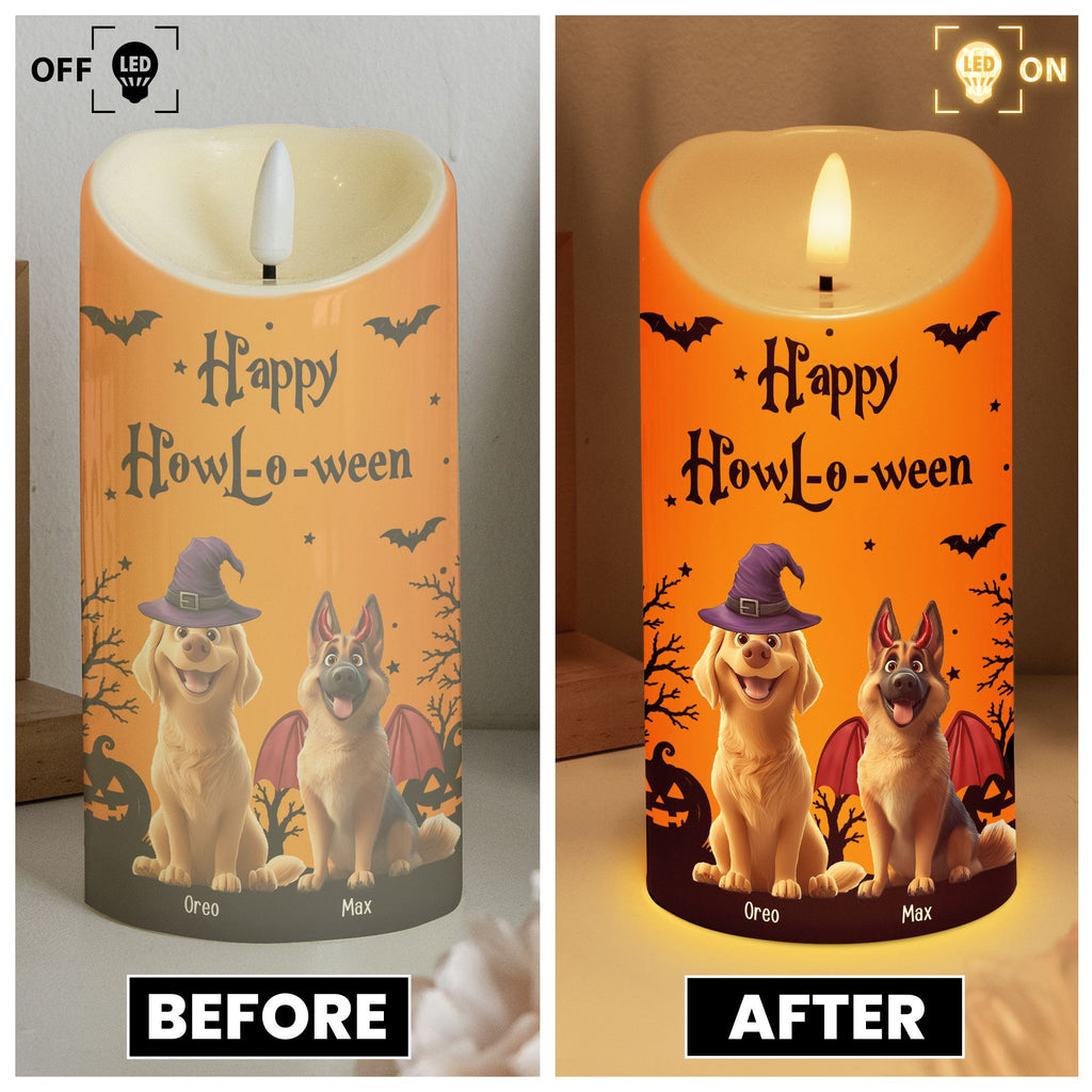 Halloween Decor For Dog Lover Happy Howloween - Personalized Candles