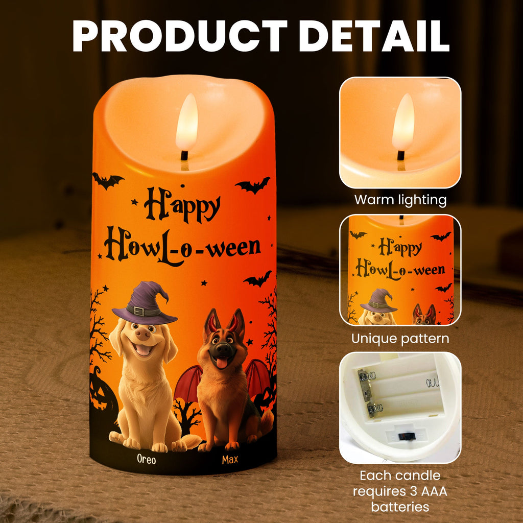 Halloween Decor For Dog Lover Happy Howloween - Personalized Candles