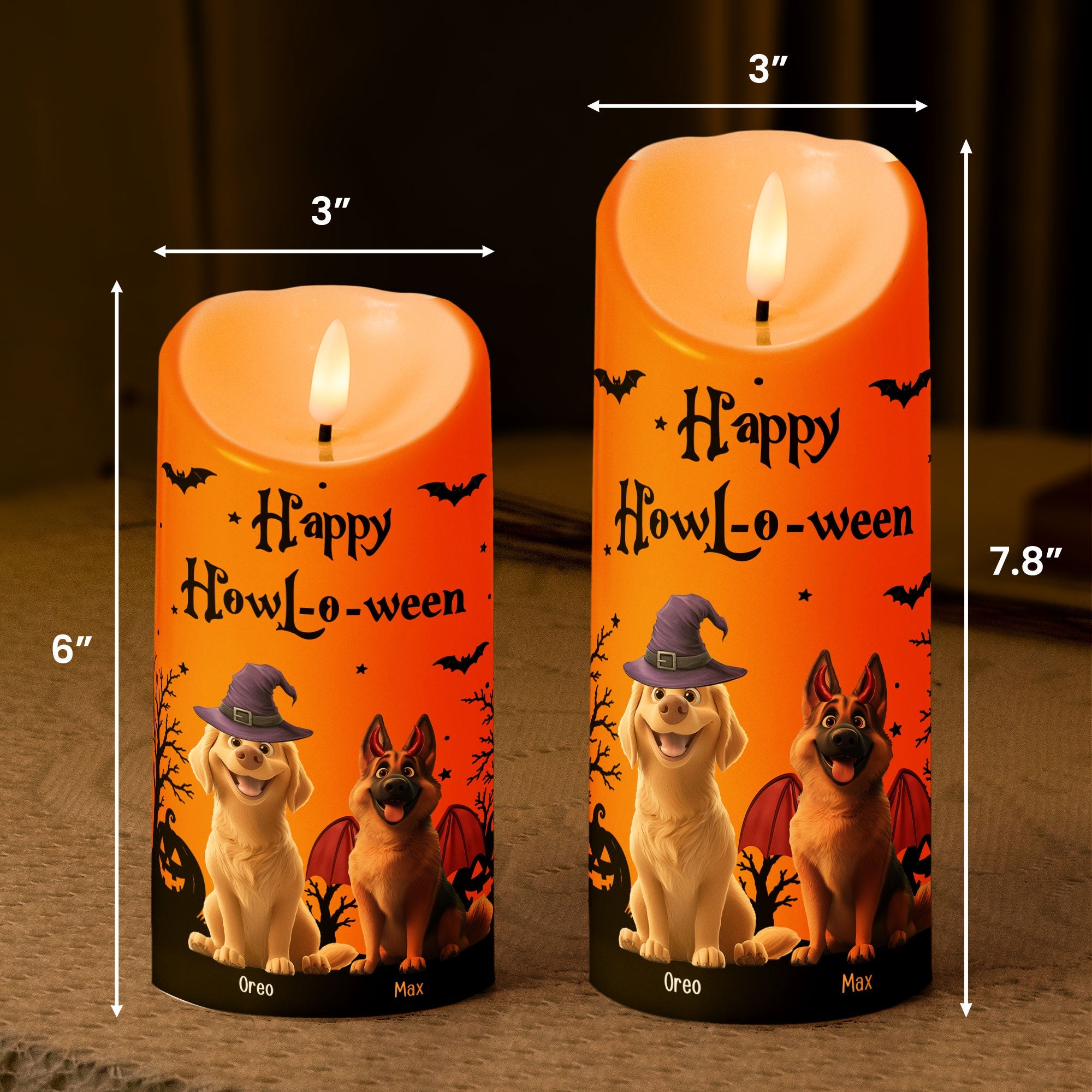 Halloween Decor For Dog Lover Happy Howloween - Personalized Candles