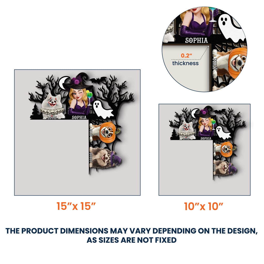 Halloween Door Corner Witch And Pets Home Decor - Personalized Door Corner Decor