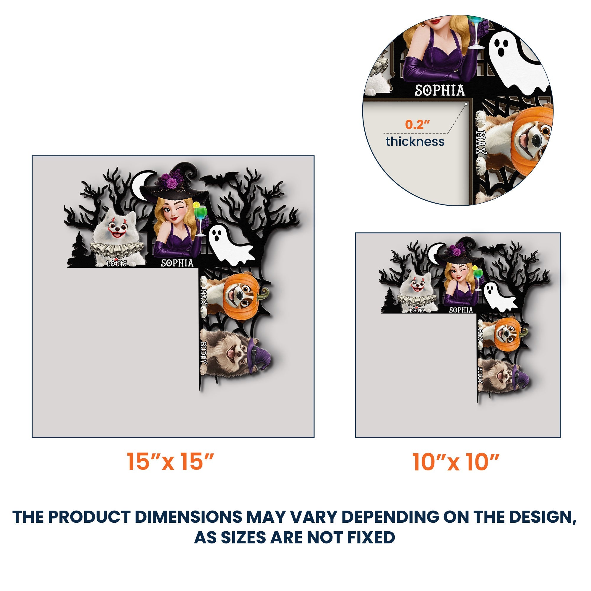 Halloween Door Corner Witch And Pets Home Decor - Personalized Door Corner Decor