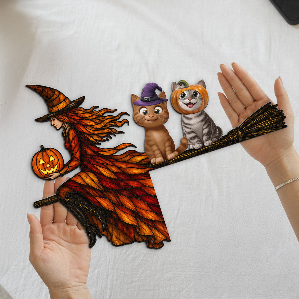 Halloween Door Wood Sign Witch Halloween Decoration - Personalized Door Corner Decor