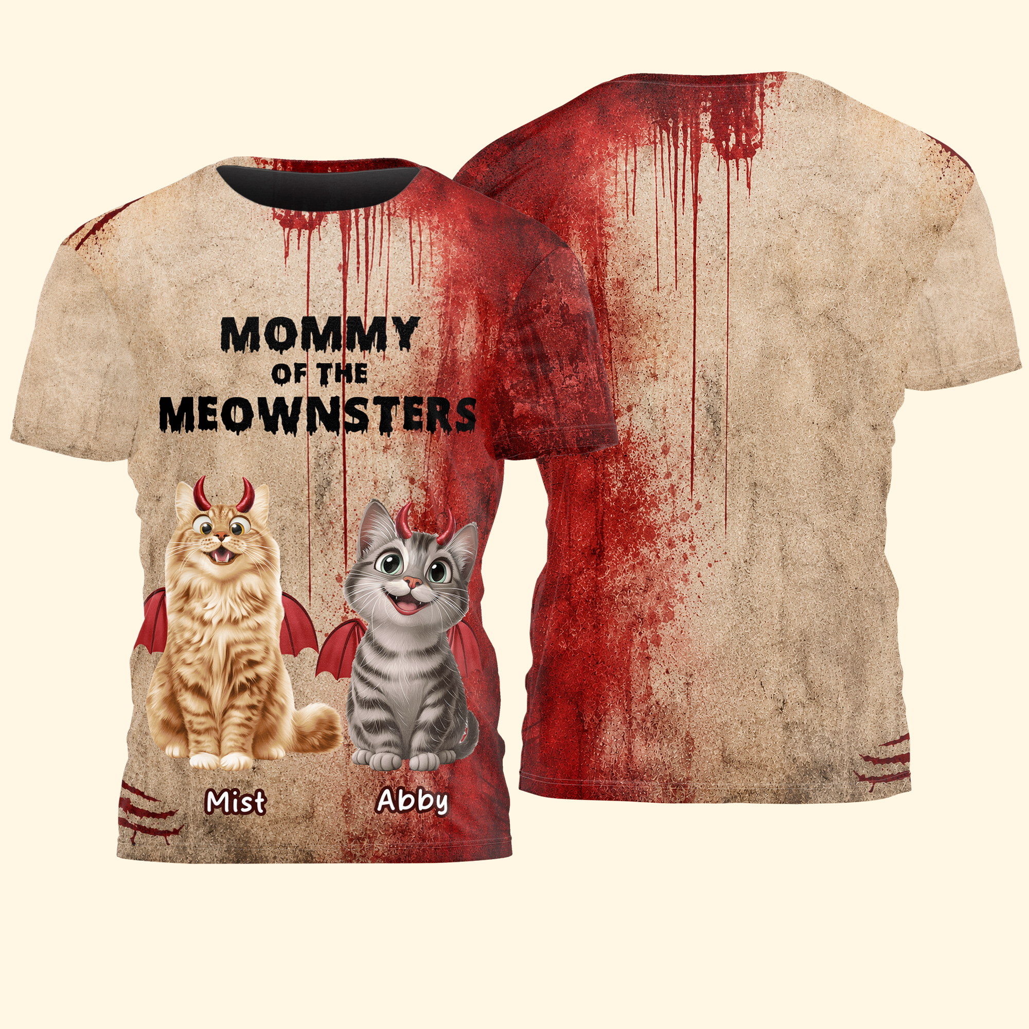 Halloween Gift For Cat Lovers Mommy Daddy Of The Meownsters - Personalized Shirt