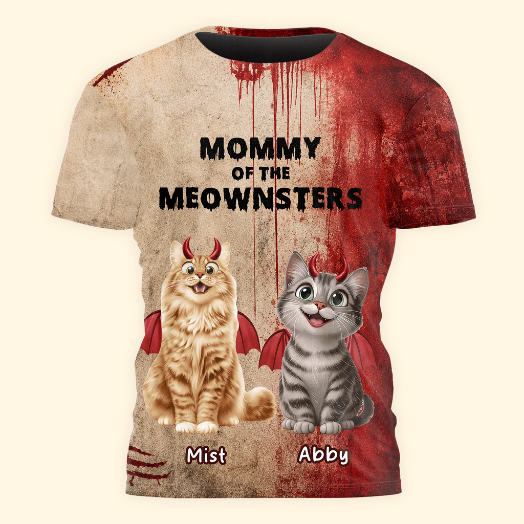 Halloween Gift For Cat Lovers Mommy Daddy Of The Meownsters - Personalized Shirt