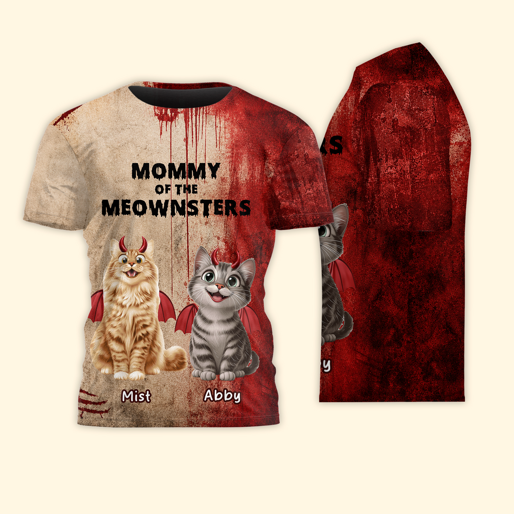 Halloween Gift For Cat Lovers Mommy Daddy Of The Meownsters - Personalized Shirt