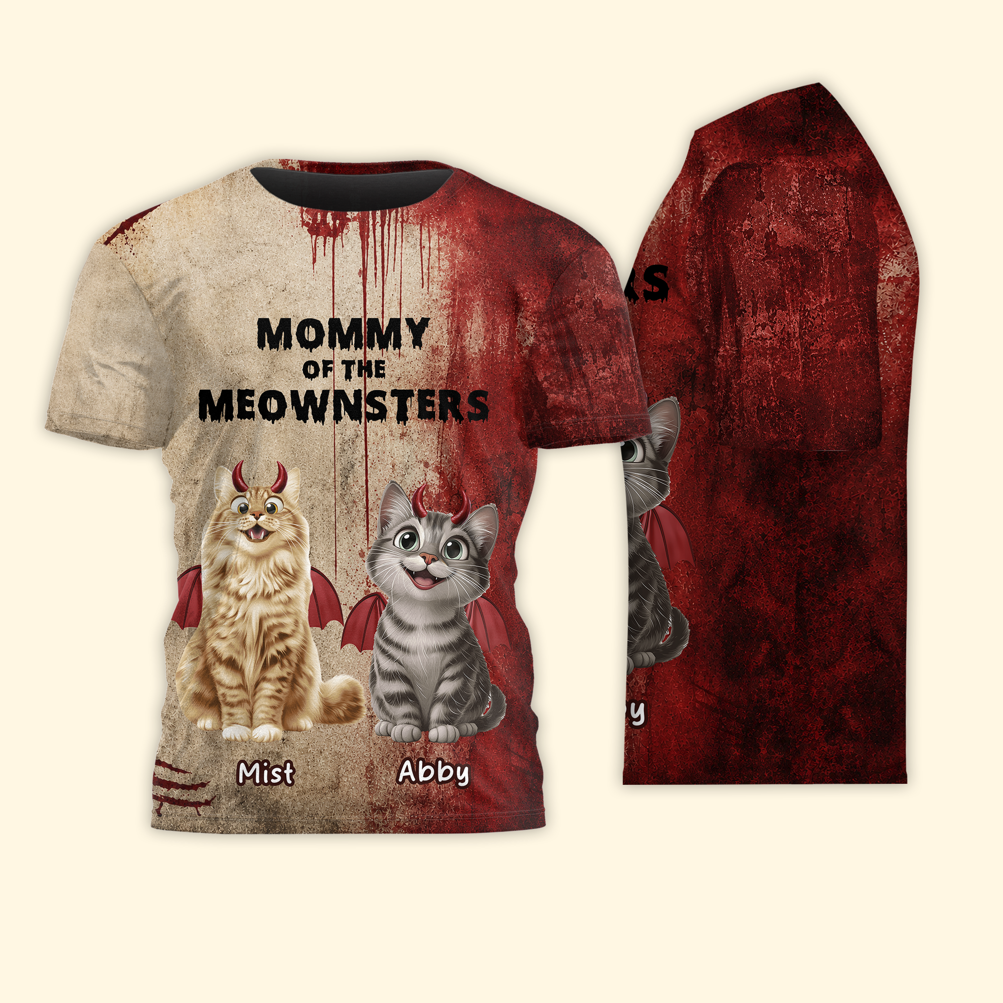 Halloween Gift For Cat Lovers Mommy Daddy Of The Meownsters - Personalized Shirt