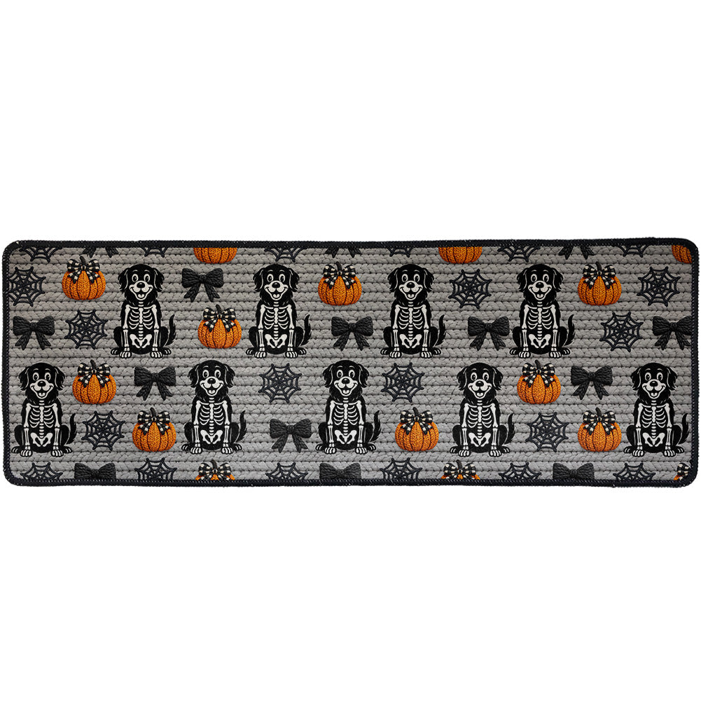Halloween Pet Pumpkin Faux Yarn Pattern - Personalized Runner Rug
