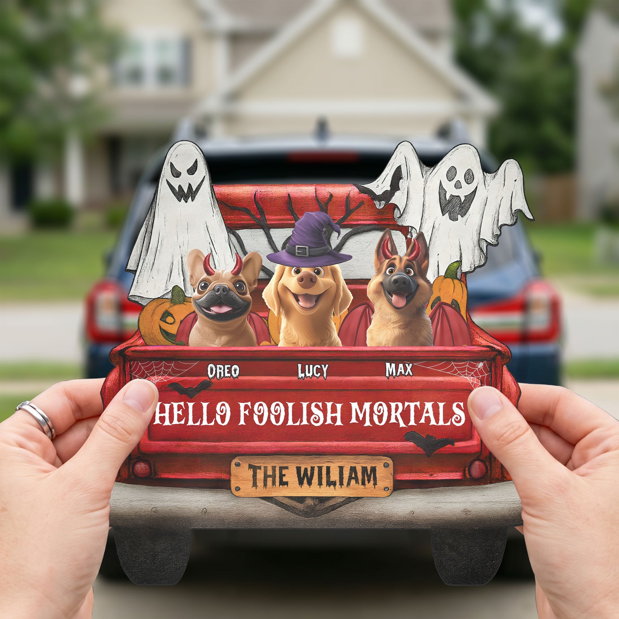 Happy Howloween Pumpkin Truck - Personalized Bumper Sticker