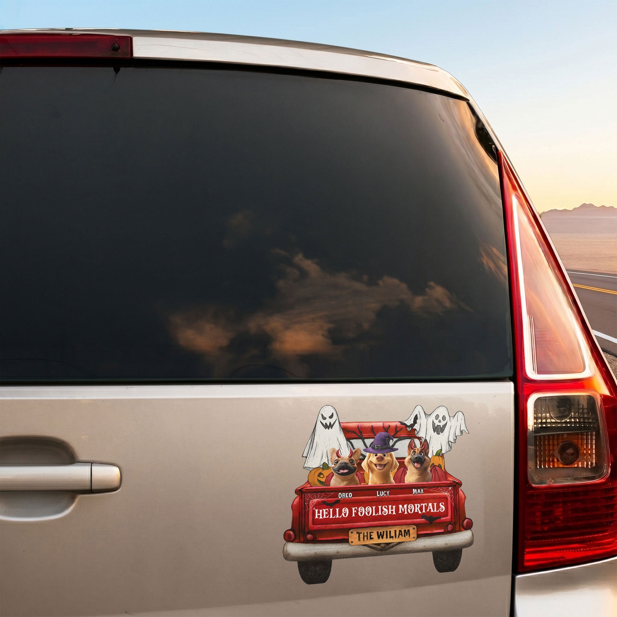 Happy Howloween Pumpkin Truck - Personalized Bumper Sticker
