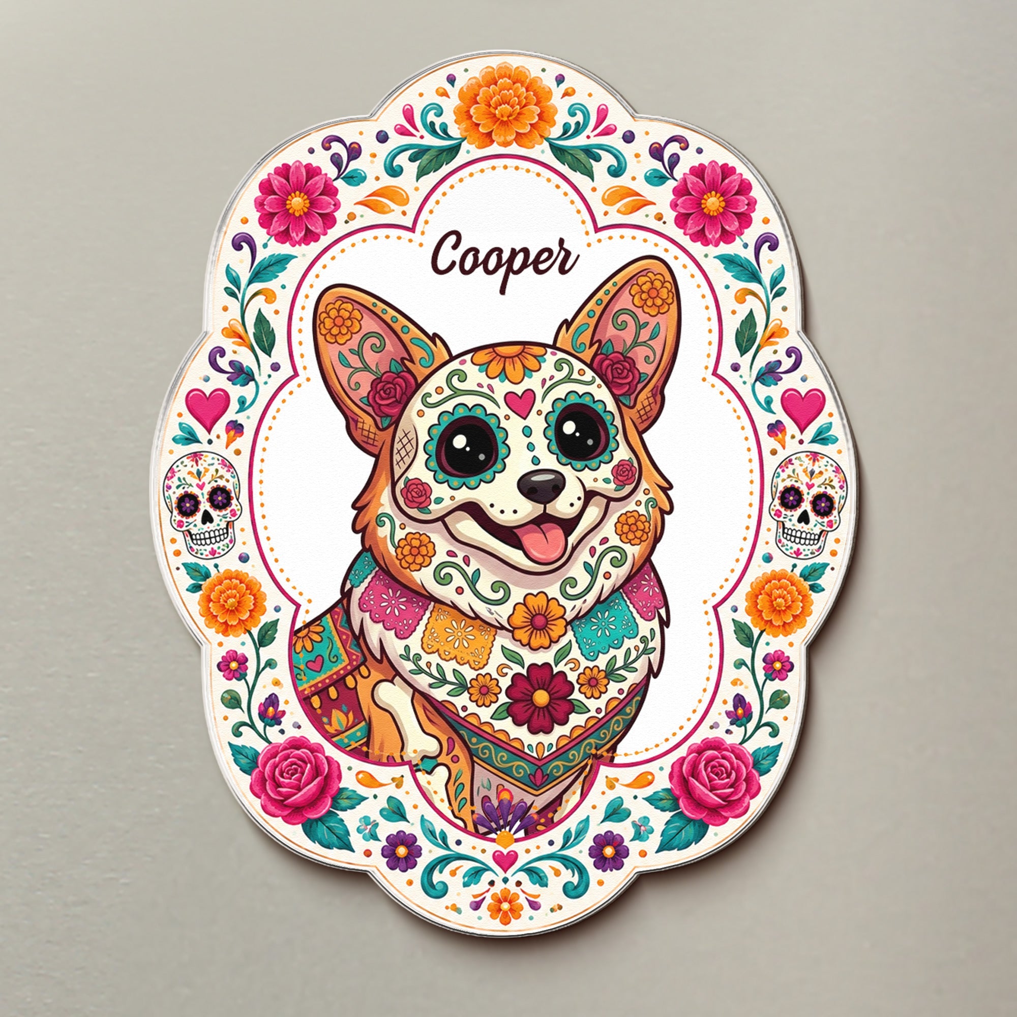 Hispanic Floral Pet Gifts For Pet Owners - Personalized Magnet