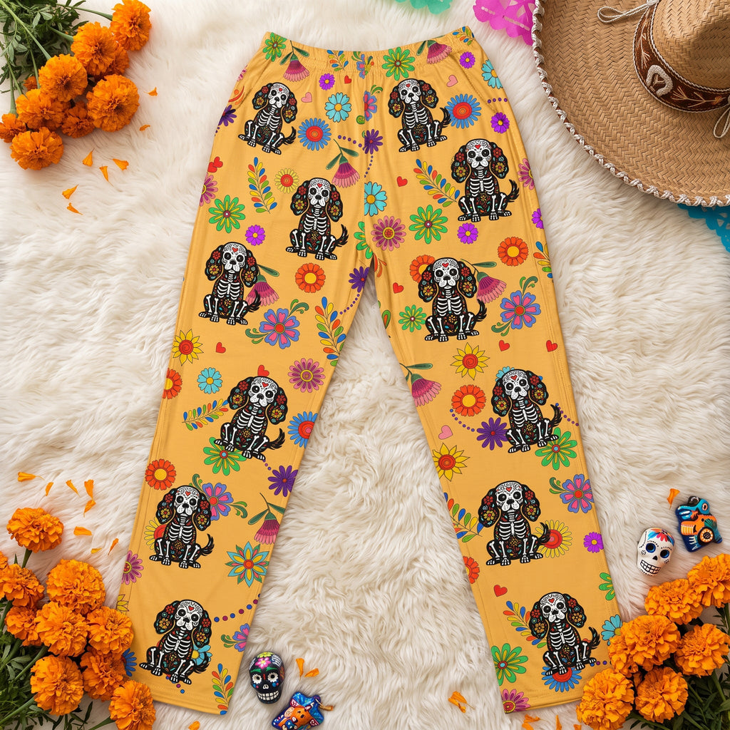 Hispanic Floral Pet Sugar Skull Halloween Day Of The Dead - Personalized Lounge Pants