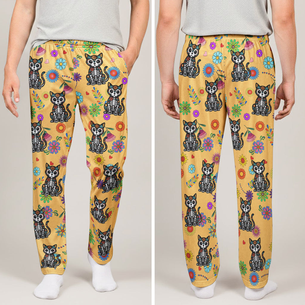 Hispanic Floral Pet Sugar Skull Halloween Day Of The Dead - Personalized Lounge Pants