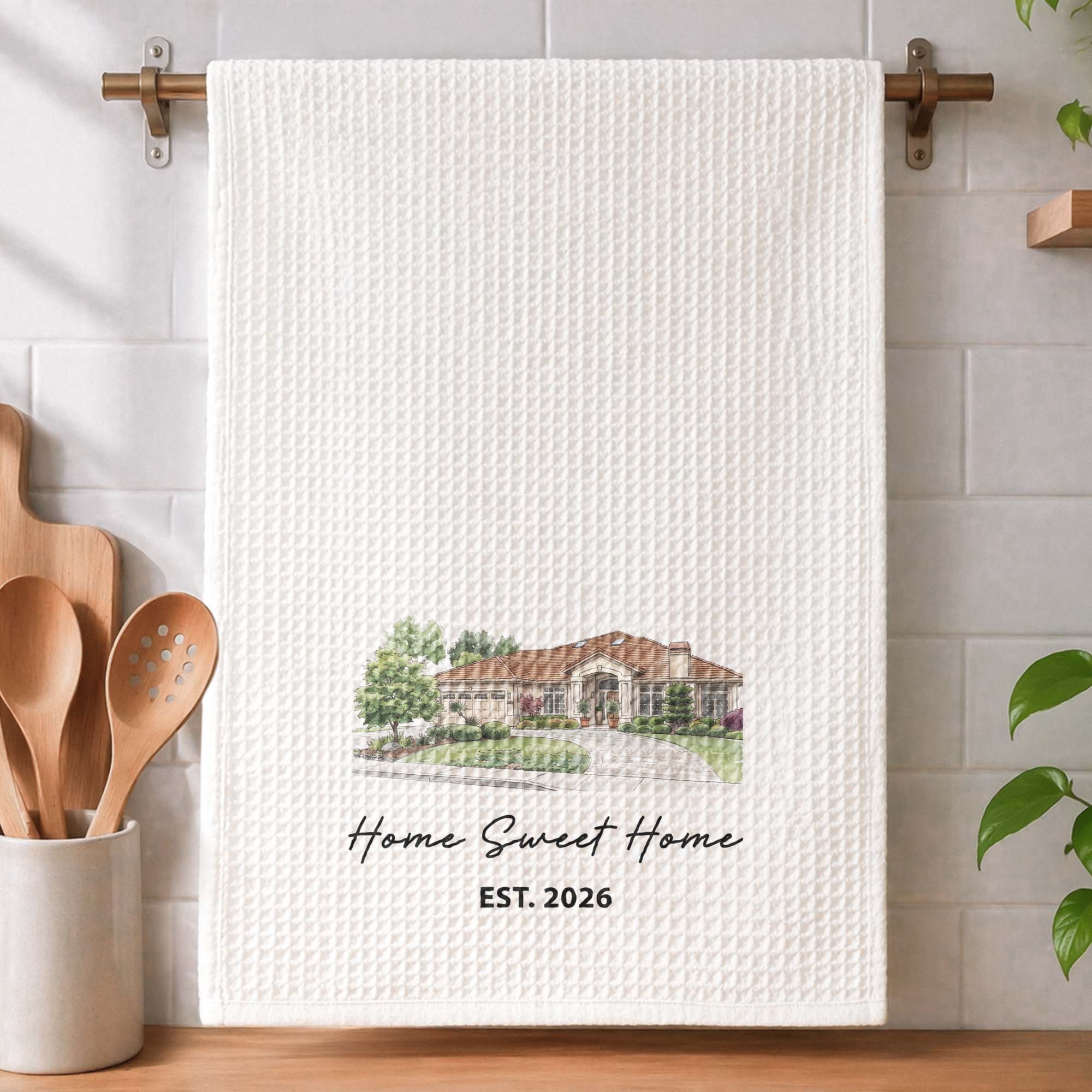Housewarming Gift New Home Decor Gift For Couples - Personalized Kitchen Towel